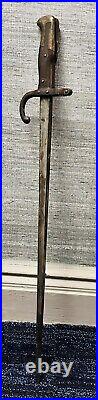 1880's French Bayonet Gras Sword Scabbard NAVY Curved Quillion 25.5 Long #47344