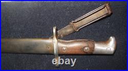 1903 US Springfield / 30-40 Kraig Rifle Bayonet + Scabbard / Marked US 1903