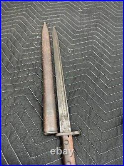 1924 Fn Export bayonet with metal scabbard original and intact knife