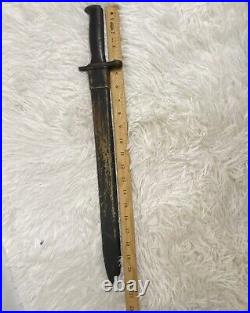 Antique 1906 Springfield Armory Bayonet Leather Steel WithScabbard Wooden Handle