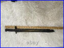 Antique 1906 Springfield Armory Bayonet Leather Steel WithScabbard Wooden Handle