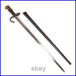 Antique French Army M1874 Gras Bayonet & Scabbard With Inscription