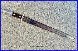 Antique SWISS SAWBACK Bayonet With Scabbard