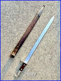 Antique SWISS SAWBACK Bayonet With Scabbard