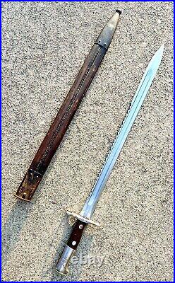 Antique SWISS SAWBACK Bayonet With Scabbard