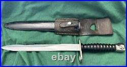 Antique Swiss Model 1957 Bayonet with Scabbard Withfrog