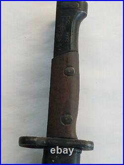 Belgian Army Issue Bayonet With Metal Scabbard