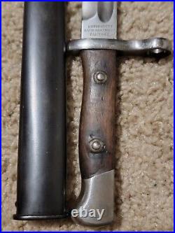 Chilean Model 1895 Mauser Bayonet Scabbard Weyersburg Solingen Dinged Blade