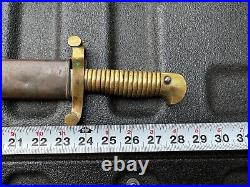 Civil War Model 1841 Mississippi Rifle Sword Bayonet & Leather Scabbard