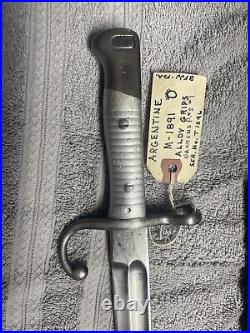 Collectible Modelo Argentino M1891 Bayonet For Mauser With Matching Scabbard