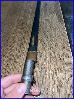 Confederate Enfield Civil War Bayonet With Scabbard special Markings