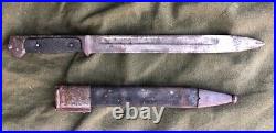 DANISH M1889 KRAG JORGENSEN BAYONET, GERMAN MADE BY WK&C WW1 Original SCABBARD