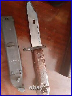 Early Type One Russian Soviet Bayonet With Scabbard Black COOL! THE REAL DEAL