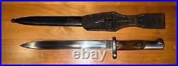 FN Belgian TOLEDO EXPORT M1924 Mauser Short Bayonet with Metal Scabbard Frog