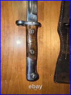 FN Belgian TOLEDO EXPORT M1924 Mauser Short Bayonet with Metal Scabbard Frog