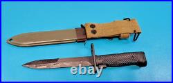 Fine U. S. Military Bayonet Knife + Scabbard in Grease