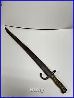 French M1866 Chassepot Yataghan Sword Bayonet with Scabbard, Mutzig Arsenal 1869