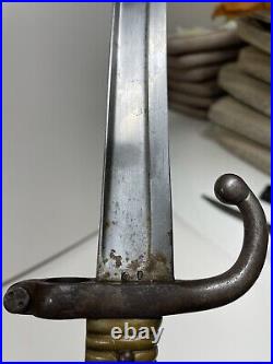 French M1866 Chassepot Yataghan Sword Bayonet with Scabbard, Mutzig Arsenal 1869