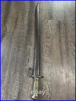 French Model 1866 Chassepot Bayonet Sword Scabbard Matching S/N # Dated 1870