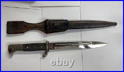 German Germany WW2 Baron Solingen Mauser K98 Dress Bayonet Knife with Scabbard