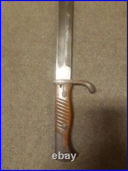 German WW1 Mauser Bayonet With Scabbard and Frog Solingen Marked