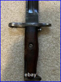 M1905 Original Us Springfield Sa 1906 Bayonet Wwi M1910 Scabbard Canvas Rare