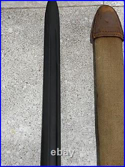 M1905 Original Us Springfield Sa 1906 Bayonet Wwi M1910 Scabbard Canvas Rare