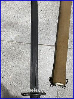 M1905 Original Us Springfield Sa 1906 Bayonet Wwi M1910 Scabbard Canvas Rare