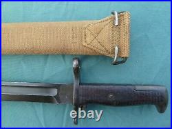 M1905 SPRINGFIELD SA 1920 BAYONET with KHAKI 1910 SCABBARD original finish 1903