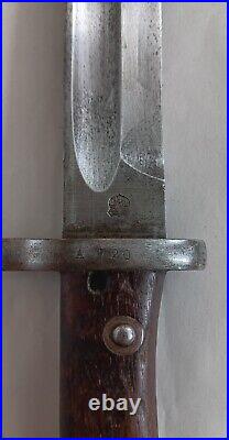 M1912 WWI CE WG Chile Chilean Mauser Bayonet Knife & Scabbard & Frog