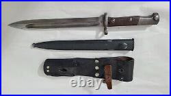 M1912 WWI CE WG Chile Chilean Mauser Bayonet Knife & Scabbard & Frog