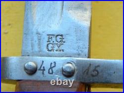 OLD Mannlicher m95 BAYONET FGGY CODE and SCABBARD