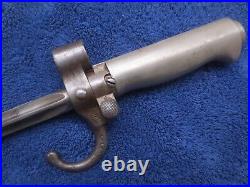 Original Antique French M1886/35 Lebel Rifle Rosalie Bayonet And Scabbard