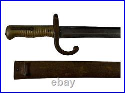 Original French Chassepot Bayonet & Scabbard With Markings