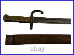 Original French Chassepot Bayonet & Scabbard With Markings