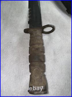 Original USGI USMC OKC3S Marine Corps Bayonet & Scabbard Ontario Knife Co