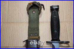 Original US Military Issue Vietnam Era Colt USM7 Bayonet Knife with Scabbard J27