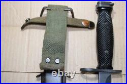 Original US Military Issue Vietnam Era Colt USM7 Bayonet Knife with Scabbard J27