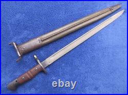 Original Us M1917 Police Shotgun Bayonet And Scabbard Made By Winchester