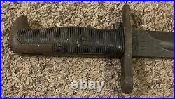 Original WWII US M1 Garand Bayonet AFH 10 Blade withScabbard & Web Belt A. N