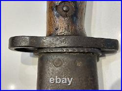 Original WWI Australian Pattern 1907 Lithgow Bayonet & Leather Scabbard 1923 pro