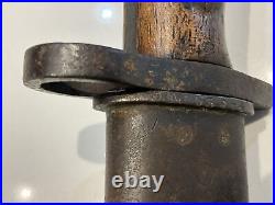 Original WWI Australian Pattern 1907 Lithgow Bayonet & Leather Scabbard 1923 pro