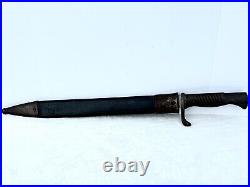 Original Ww1 German Sawback Blade Butcher Bayonet And Scabbard