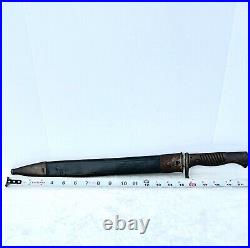 Original Ww1 German Sawback Blade Butcher Bayonet And Scabbard