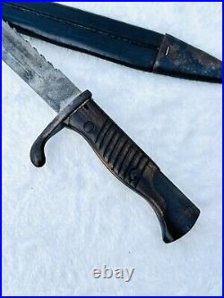 Original Ww1 German Sawback Blade Butcher Bayonet And Scabbard