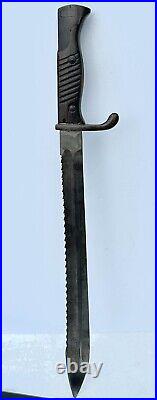 Original Ww1 German Sawback Blade Butcher Bayonet And Scabbard