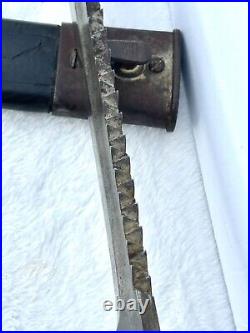 Original Ww1 German Sawback Blade Butcher Bayonet And Scabbard