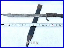 Original Ww1 German Sawback Blade Butcher Bayonet And Scabbard