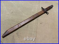 Original Wwii Ija Japanese Army Type Arisaka Rifle Late War Bayonet & Scabbard