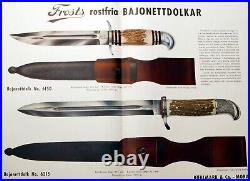 Rare & Excellent Swedish Parade / Hunting Dagger ERIK FROST MORA 1930/40's